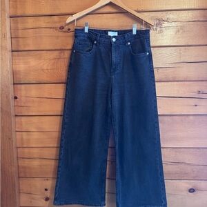 H&M High-Rise Wide Leg Jeans in Dark Blue